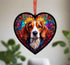 Beagle Stained Glass Effect Heart Suncatcher